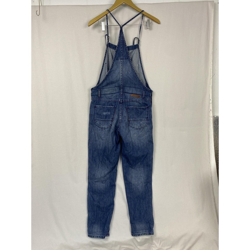 Billabong Denim Overalls Womens Small Blue Jean Bib Strappy Distressed 32x26 - Picture 2 of 8